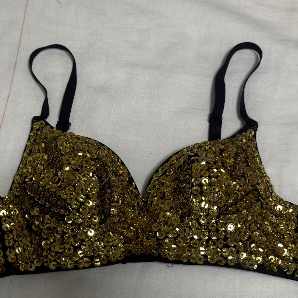 Gold Sequin Bra